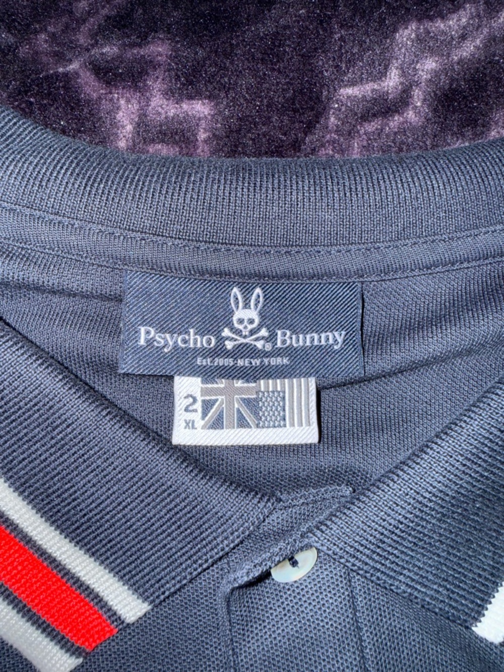 physco bunny shirt polo Navy/Red Men’s Size XXL. - Picture 3 of 4